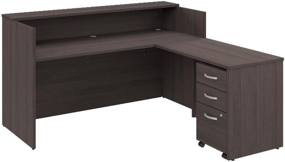 Arrive 72W x 72D Reception L Desk with 3 Drawer Mobile Pedestal