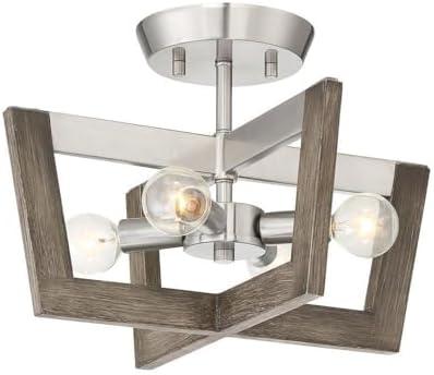 Designers Fountain Westend 4-Light Semi Flush Mount Ceiling Light, Satin Platinum, 93711-SP