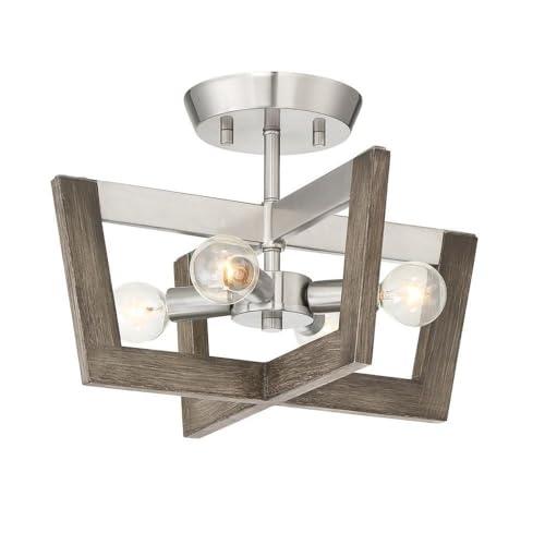 Designers Fountain Westend 4-Light Semi Flush Mount Ceiling Light, Satin Platinum, 93711-SP