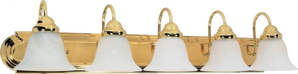 Nuvo 60-331 - Ballerina - 5 Light - 36" - Vanity - w/ Alabaster Glass Bell Shades