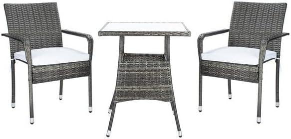 Laban Bistro Set - Outdoor - PAT7718 - Grey Brown/White - Safavieh