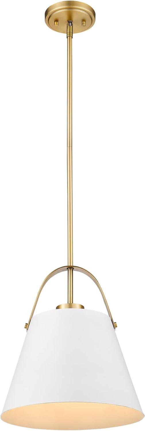 Z-Lite Z-Studio 1 - Light Pendant in  Matte White/Heritage Brass