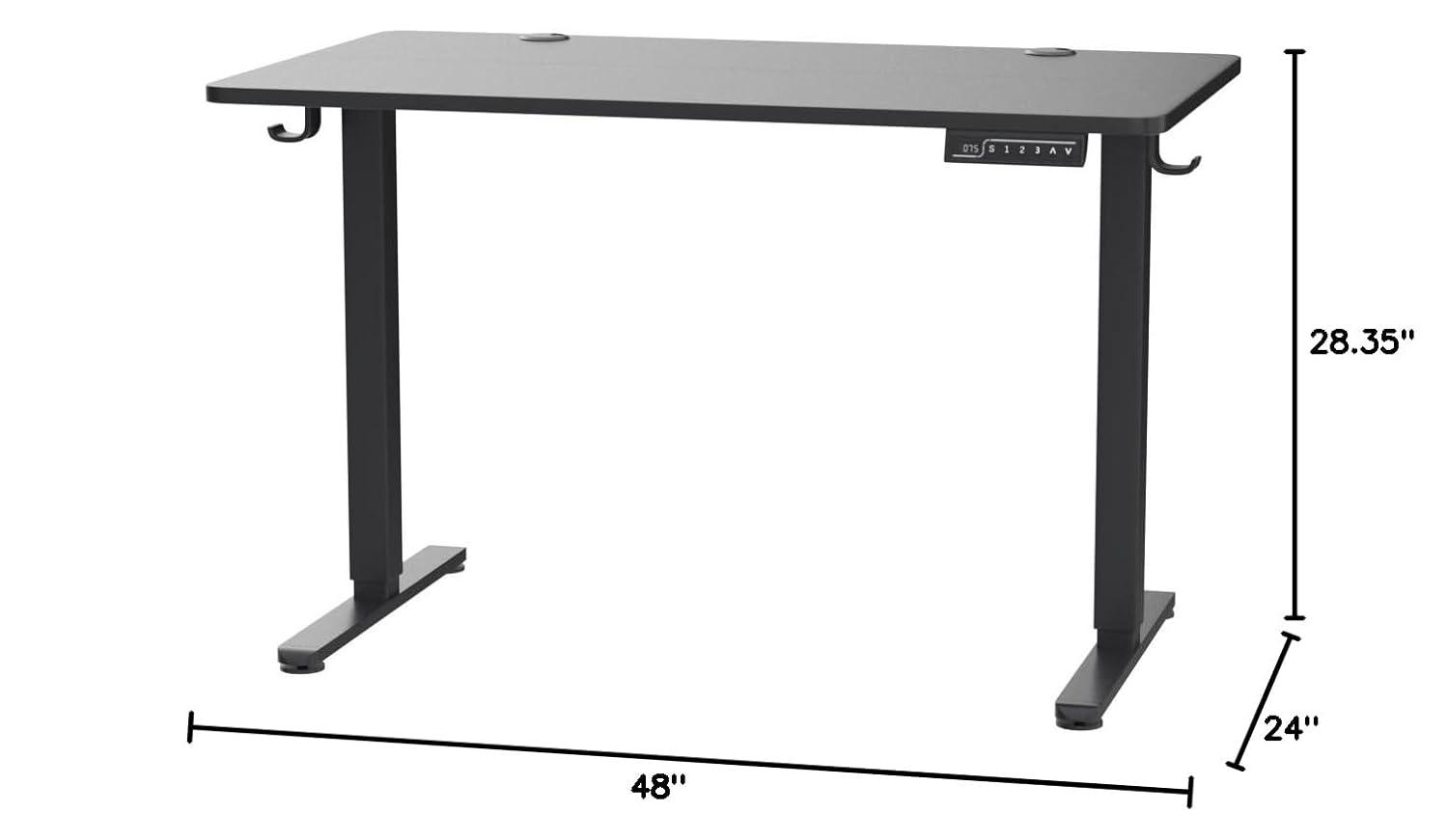 Height Adjustable Electric Standing Desk, 48 x 24 Inches Sit Stand up Desk, Memory Computer Home Office Desk (Black)