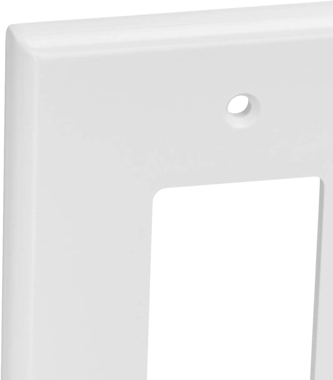 White Oversized 2-Gang Thermoset Combination Wallplate