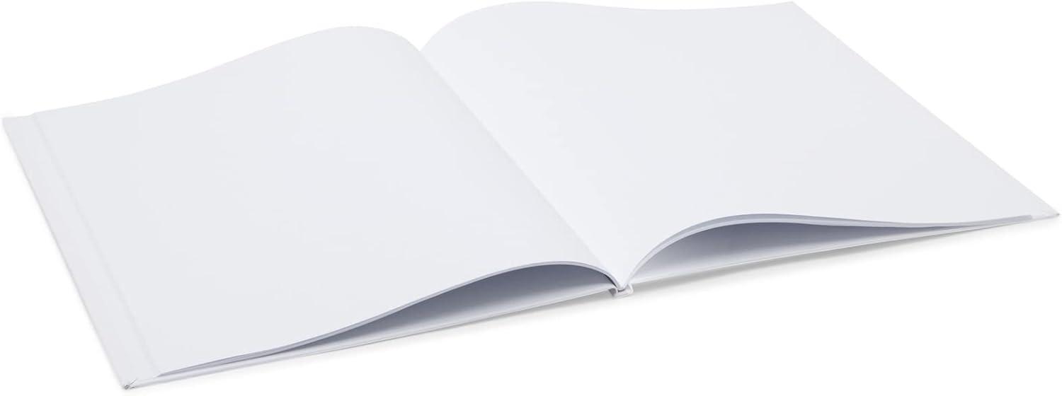 Paper Junkie White Hardcover Blank Books for Kids to Write Stories, 8.5x11 Unlined Journals for Students (36 Pages, 3 Pack)