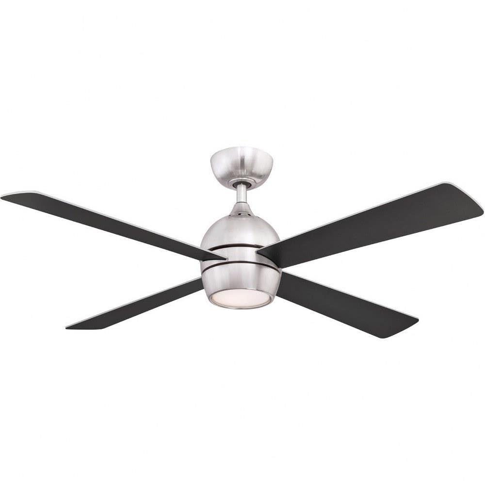 Fanimation Kwad 52 Brushed Nickel Ceiling Fan with LED light