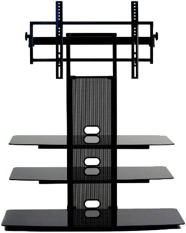 TransDeco TV stand mounting system with 3 AV component shelves for most of the 35 – 85