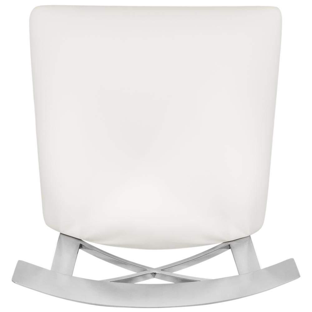 Zoey 35"H Stainless Steel Cross Back Counter Stool - FOX2035 - White - Safavieh Couture