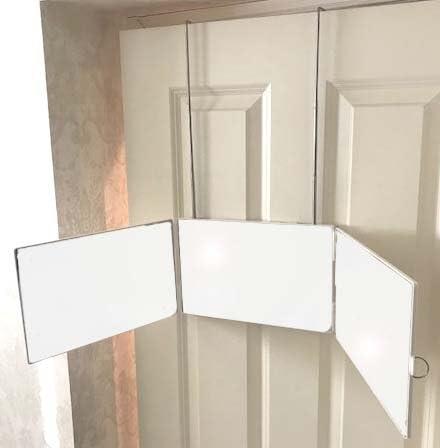 Portable Tri-Fold Mirror Home/Travel (White) 3 Way Mirror Hair, Makeup Mirror, Back of Head, Coloring, Styling, Cutting, Gifts for Men/Women