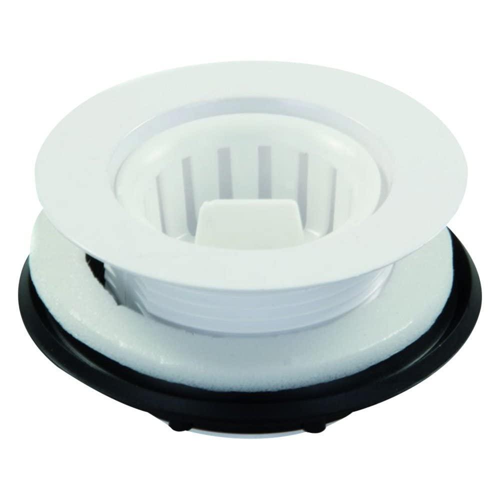 White Plastic Strainer with Threaded Basket for 2 Inch Drain