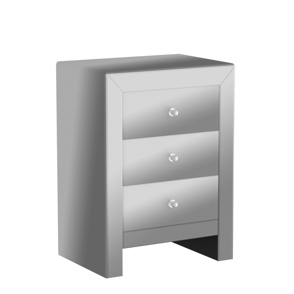 GDF Studio Vashti Mirror Finished 3 Drawer Accent Table
