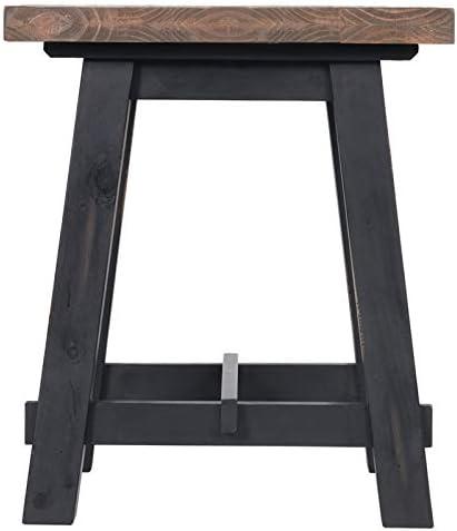 21" Odin Solid Wood Side Table Black - Alaterre Furniture: Mid-Century Modern, Pine Frame