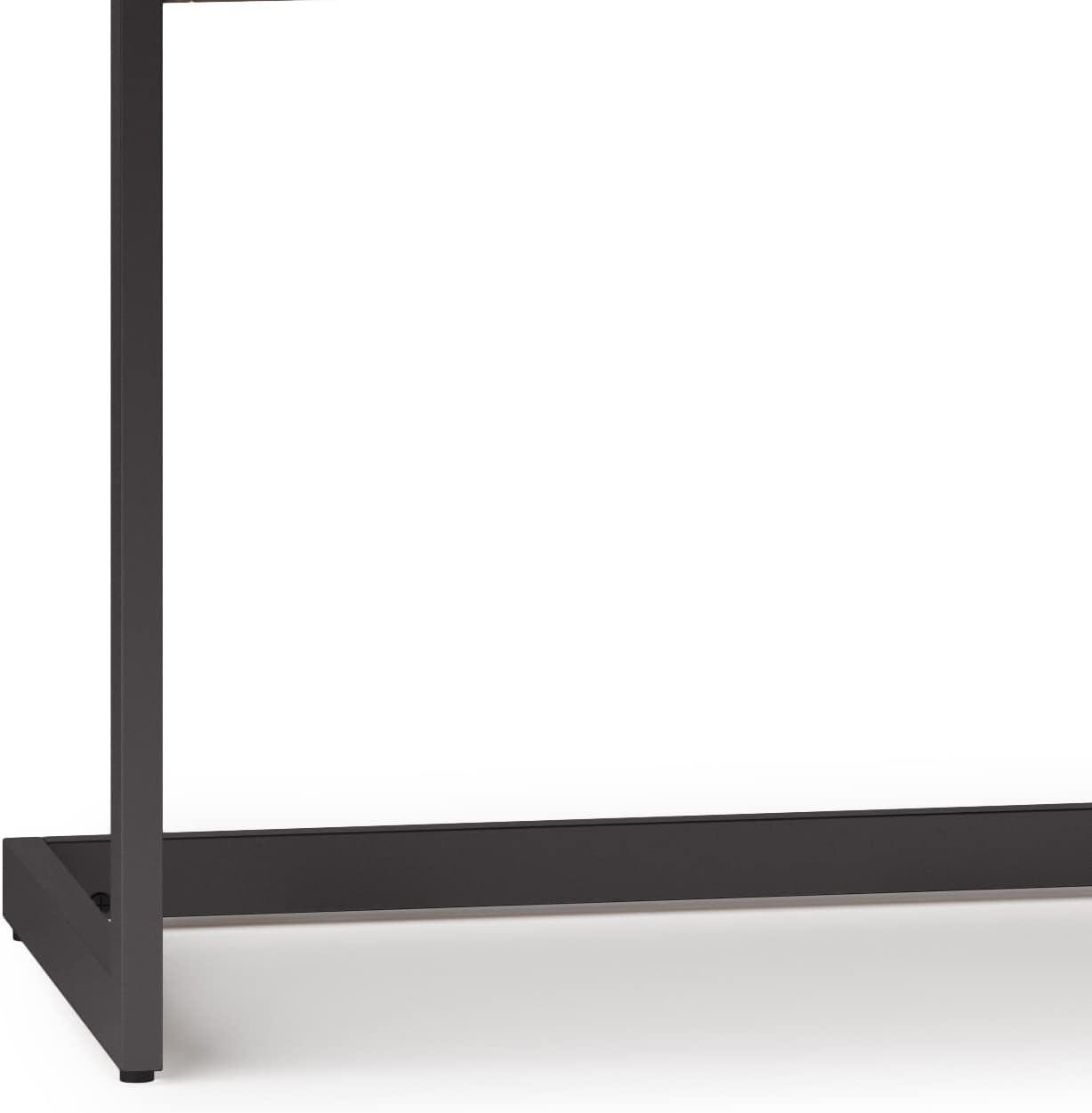 Simpli Home Erina Solid Acacia Wood Desk, Industrial Style with Keyboard Tray and 2 Drawers