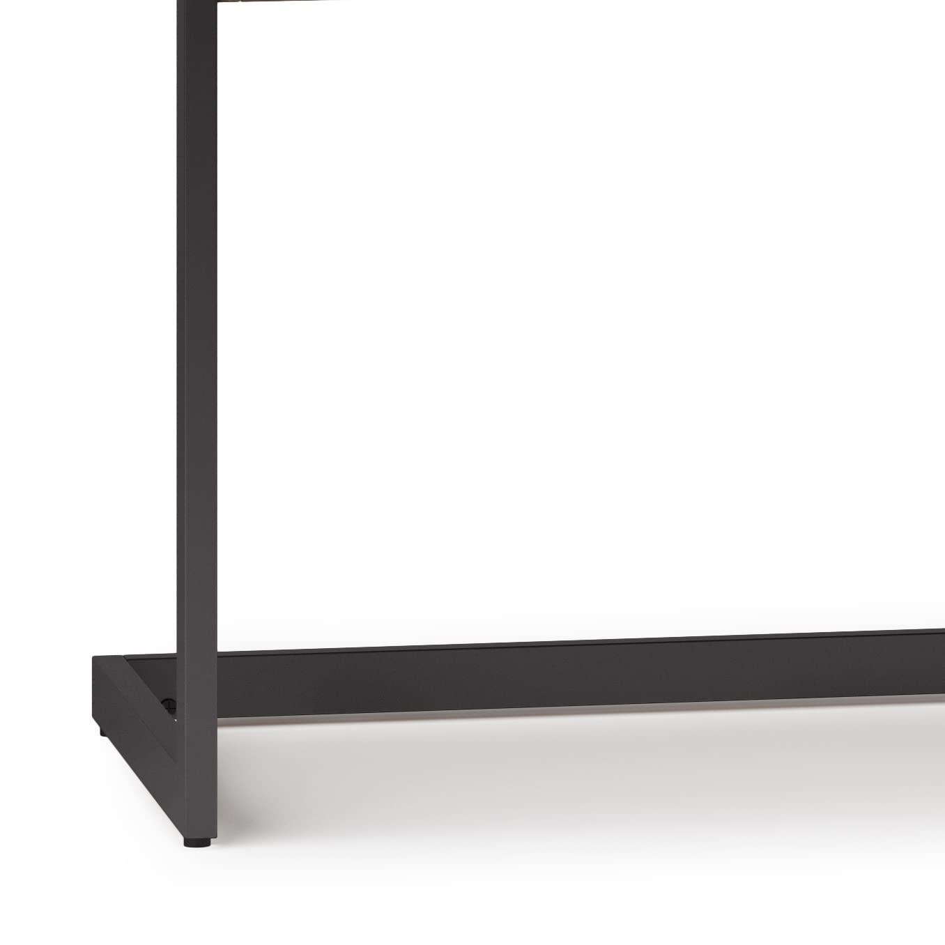 Simpli Home Erina Solid Acacia Wood Desk, Industrial Style with Keyboard Tray and 2 Drawers