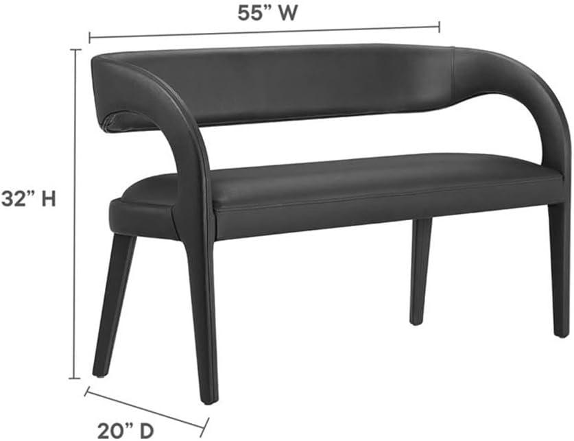 Modway Modway Pinnacle Vegan Leather Accent Bench