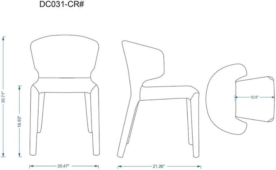 Set of 2 Conrad Faux Leather Dining Chairs Saddle - Manhattan Comfort: Mid-Century Modern, Metal Frame, Cushioned