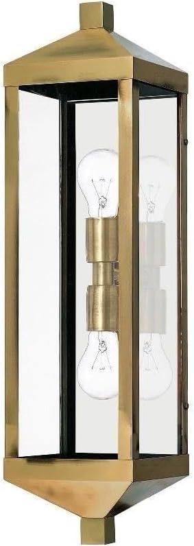 Nyack Antique Brass Dual-Light Outdoor Wall Lantern