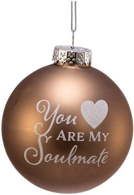 Matte Gold and Silver Sentiment Glass Ball Ornaments, Set of 6