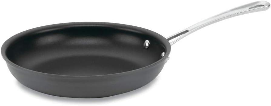 10-Inch Black Aluminum Non-Stick Skillet with Stainless Steel Handle