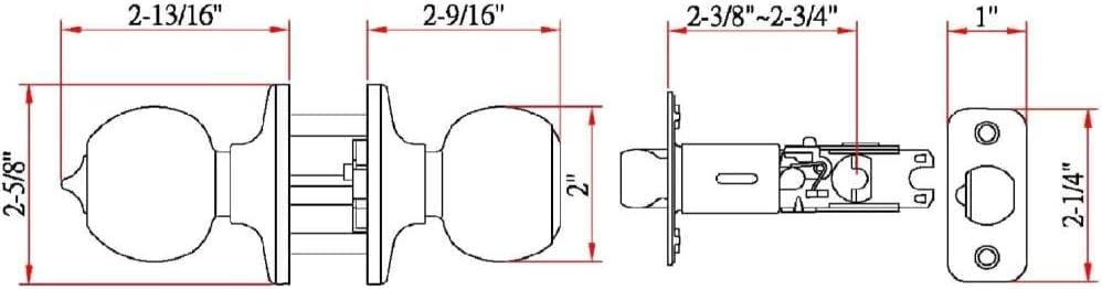 Ball Keyed Entry Door Knob