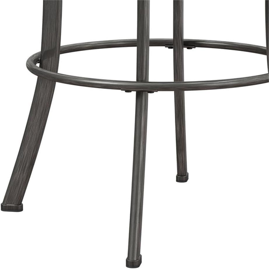 Hillsdale Furniture Bridgetown Metal Bar Height Swivel Stool Pewter: Upholstered, Armrests