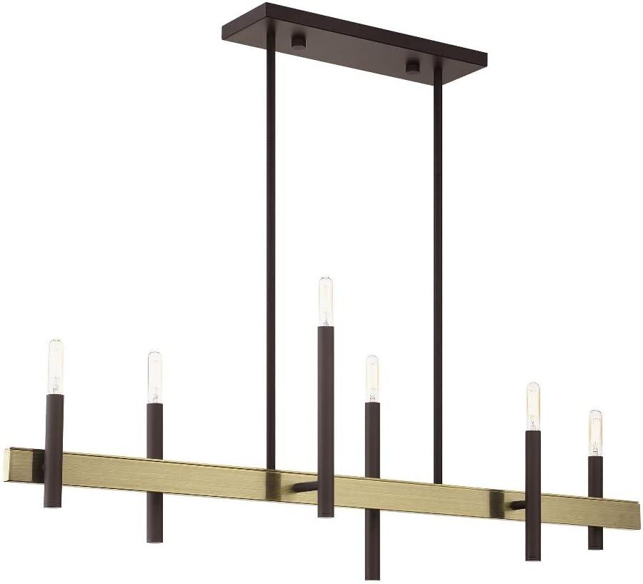 Livex Lighting Denmark 6 - Light Chandelier in  Bronze/Antique Brass