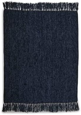 Signature Design by Ashley Tamish Casual 50 x 60" Woven Textured and Knotted Fringe Throw