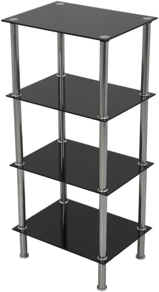 AVF S44-A Small 4-Shelf Unit, Black Glass and Chrome