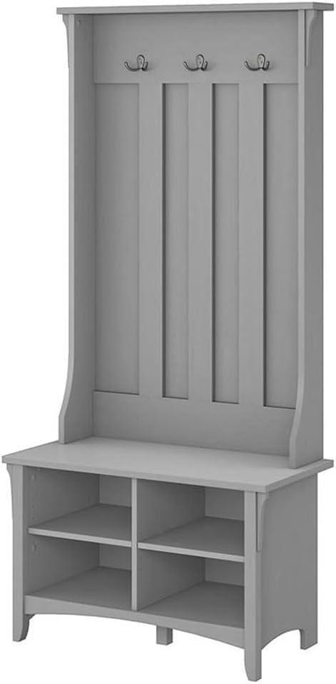 Bush Furniture Salinas Hall Tree with Storage Bench, Cape Cod Gray