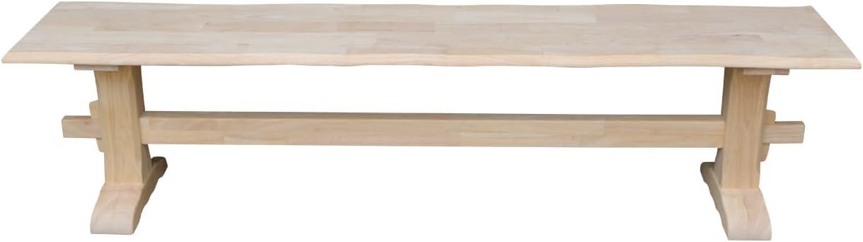 International Concepts Live Edge Unfinished Trestle Bench