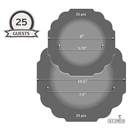 Imperial Ivory and Gold Disposable Plastic Wedding Plates Set