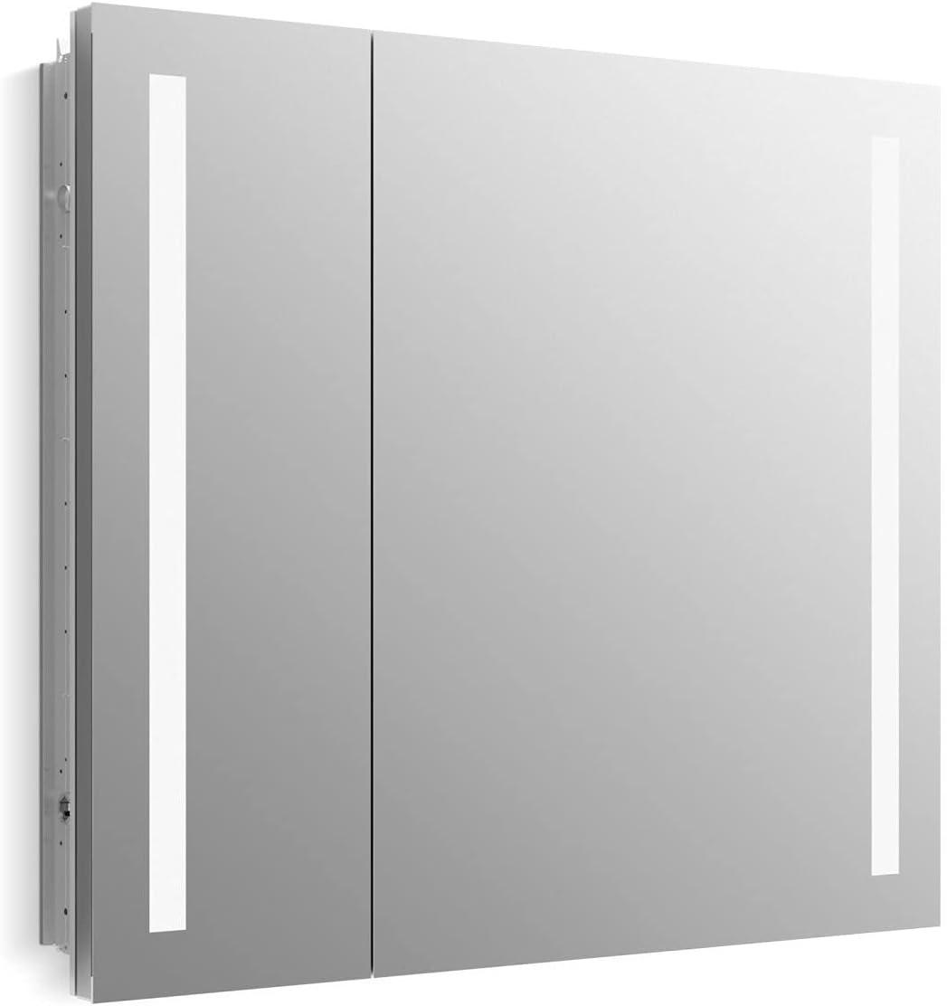 Verdera® Recessed or Surface mount Frameless Medicine Cabinet 2 Shelves Lighting Electrical Outlet