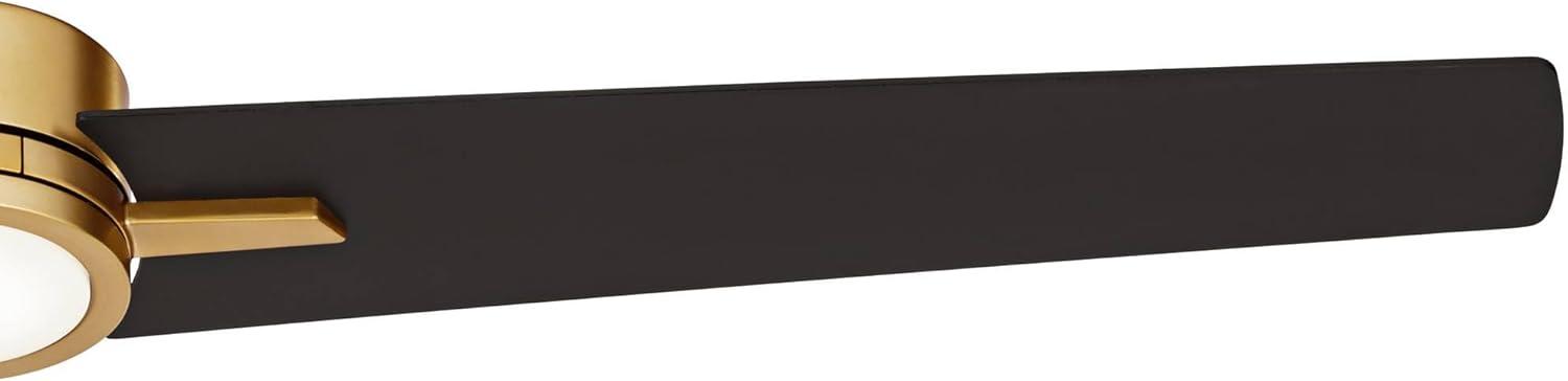 60" Casa Vieja Modern 3 Blade Indoor Ceiling Fan with Light LED Remote Soft Brass Black for House Bedroom Living Room Home Bedroom