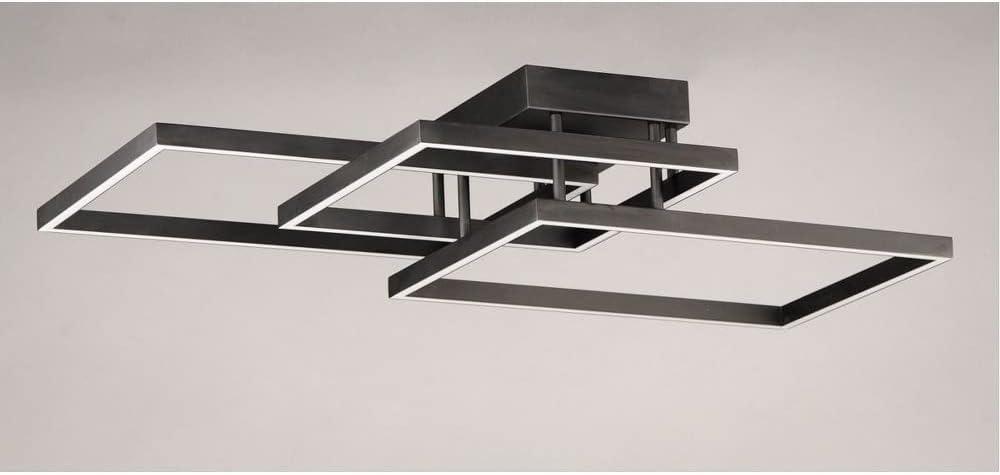 Modern Black Aluminum and Steel LED Flush Mount Ceiling Light