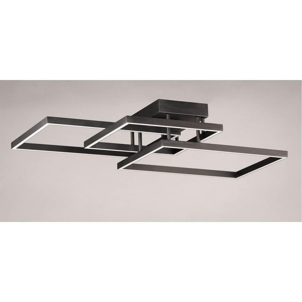 Modern Black Aluminum and Steel LED Flush Mount Ceiling Light