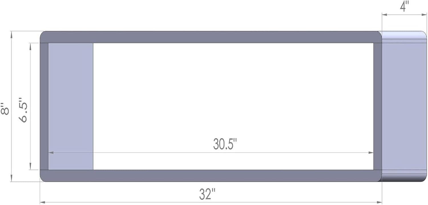 Stackable Floating Shelves, Farmhouse Style Decorative Box Bookshelves for Bedroom, Living Room, and More, Solid Wood, 8" H x 32" W x 4.00" D, Walnut Finish, 2-Pack