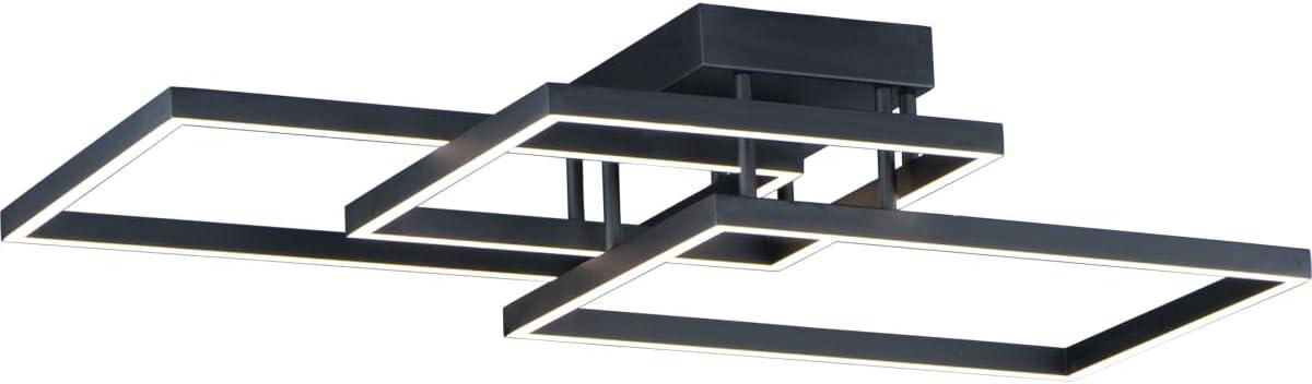 Modern Black Aluminum and Steel LED Flush Mount Ceiling Light