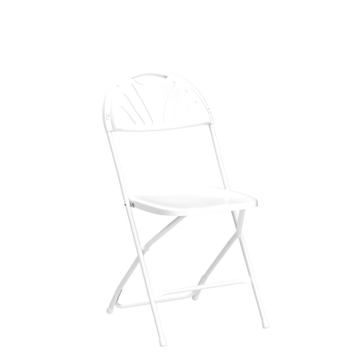 Emma and Oliver 2 Pack 650 lb. Capacity White Plastic Fan Back Folding Chair