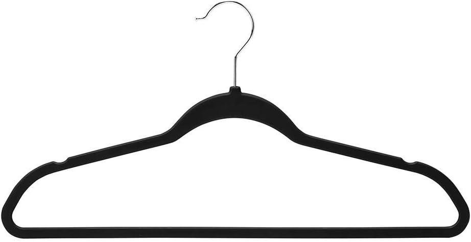 Black Rubberized Non-Slip Suit Hangers, 30 Pack