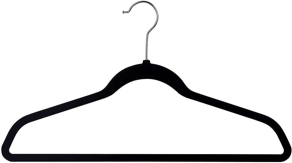 Black Velvet Non-Slip Space Saving Hangers, 50 Pack