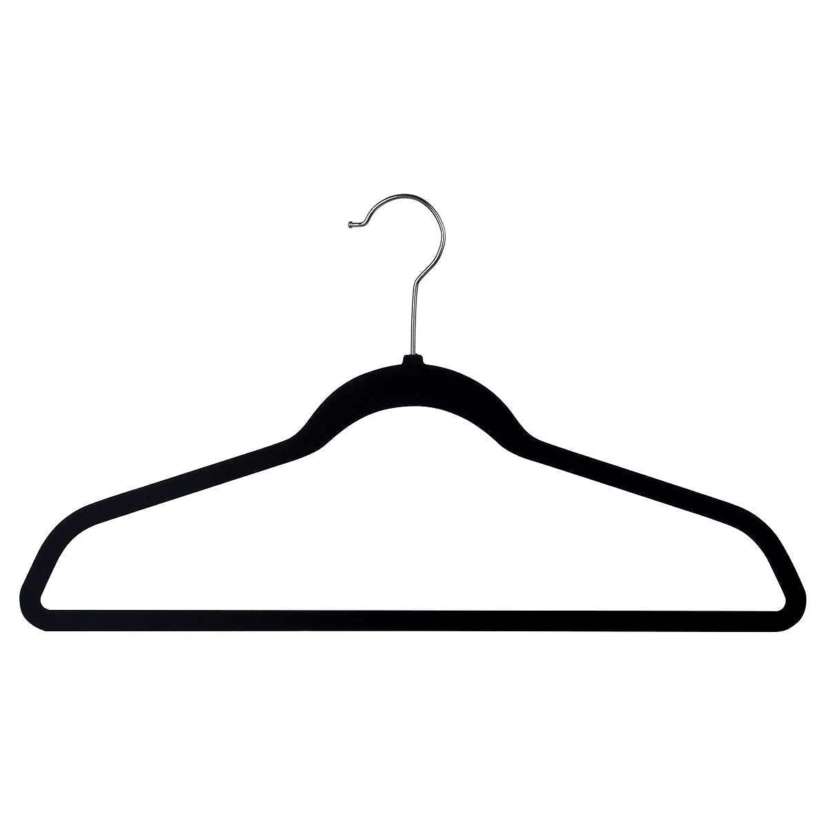 Space Saving Non Slip Hangers, 50 Pack, Black
