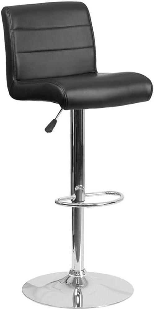 Flash Furniture Contemporary Vinyl Adjustable Height Barstool with Rolled Seat and Chrome Base
