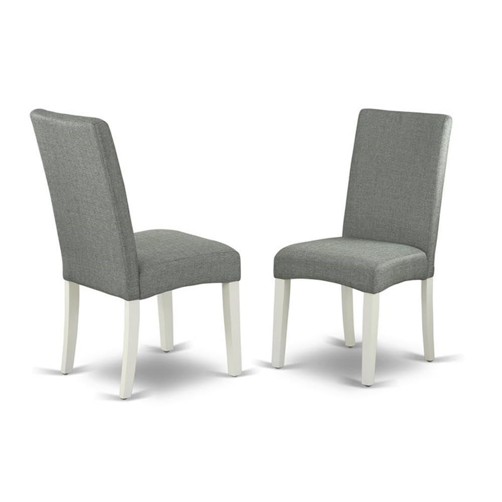 East West Furniture Vancouver 9-piece Wood Dining Set in Linen White/Gray