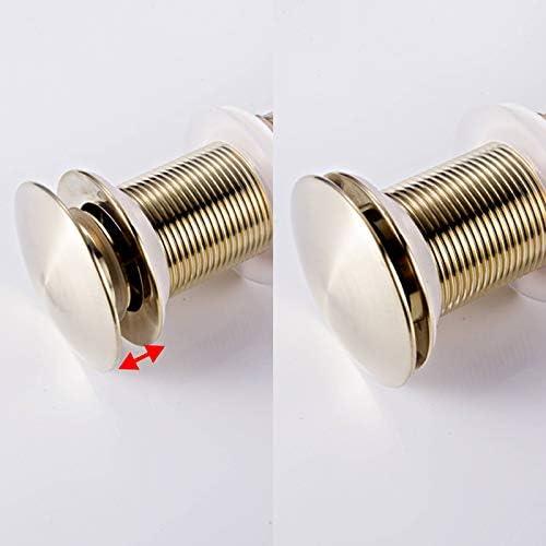 Brushed Gold Bathroom Pop-Up Drain with Overflow and Strainer