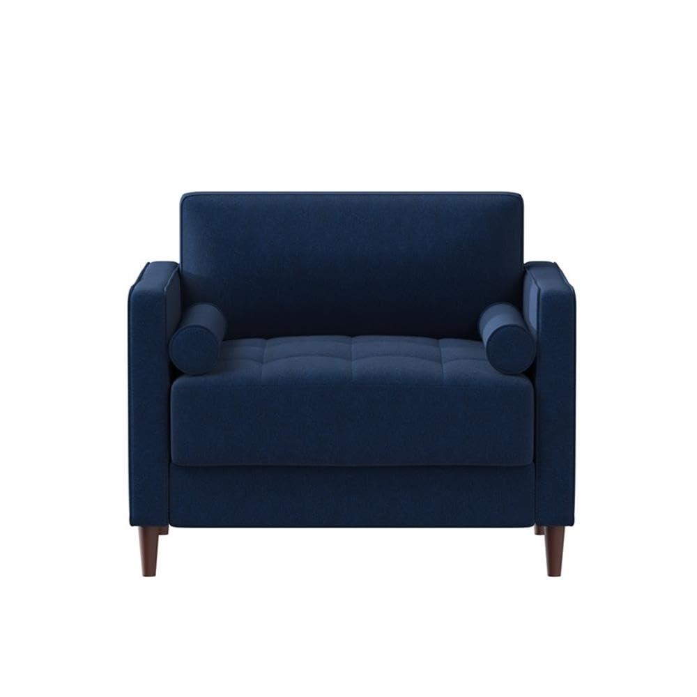 LifeStyle Solutions Jareth King Chair in Navy Blue Fabric Upholstery