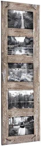 4 x 6 inch Decorative Distressed Wood Picture Frame with Nail Accents - Holds 5 4x6 Photos - Foreside Home & Garden