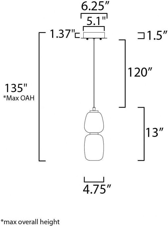 -14W 1 Led Pendant-4.75 Inches Wide By 13 Inches High Et2 Lighting E25066-92Bkgld