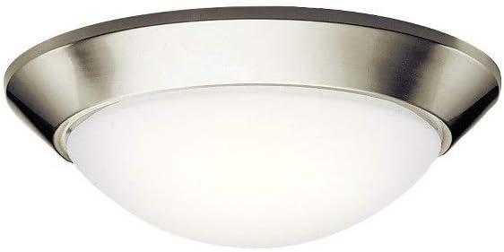 Sleek Brushed Nickel 16.5" Flush Mount with Satin Etched Glass