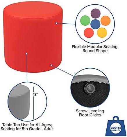 Flash Furniture Nicholas Flexible Learning Modular Soft Seating Circle Ottoman for Classrooms and Common Spaces