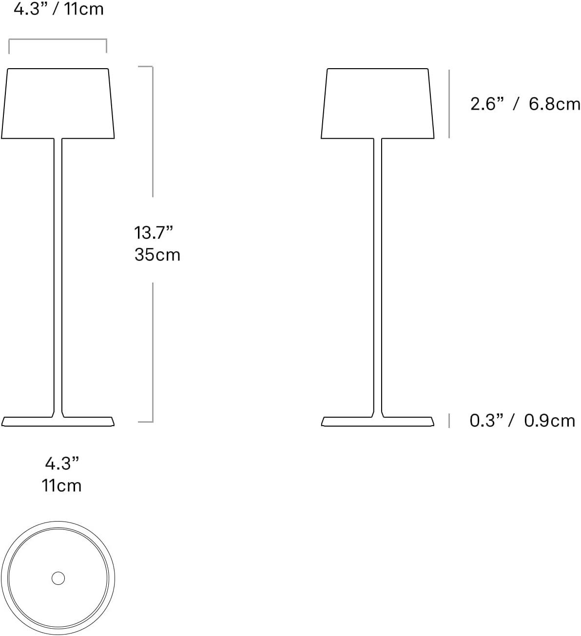 White Cordless Touch LED Outdoor Table Lamp